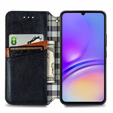 Чехол Deexe Rhombus Wallet для Samsung Galaxy A05 (A055) - Black