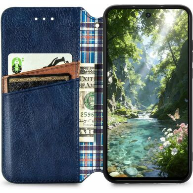 Чохол Deexe Rhombus Wallet для Samsung Galaxy S26 FE - Blue