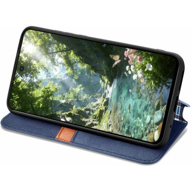 Чохол Deexe Rhombus Wallet для Samsung Galaxy S26 FE - Blue