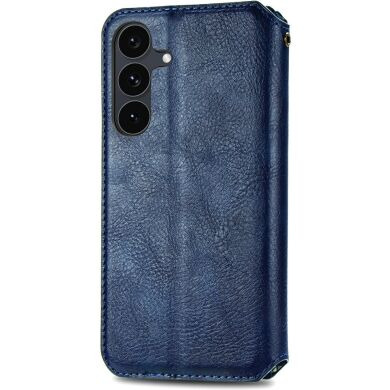 Чохол Deexe Rhombus Wallet для Samsung Galaxy S26 FE - Blue