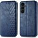 Чохол Deexe Rhombus Wallet для Samsung Galaxy S26 FE - Blue