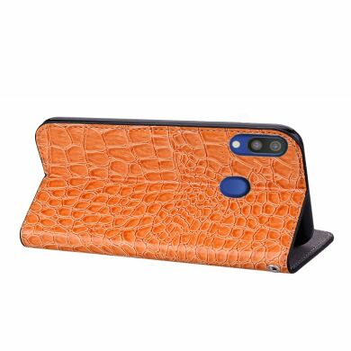 Чохол-книжка Deexe Glittery Crocodile для Samsung Galaxy A40 (А405) - Orange