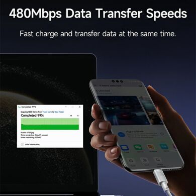 Кабель Baseus New Braided USB to Type-C (100W, 2m) - White