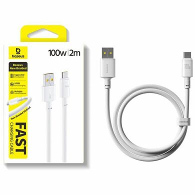 Кабель Baseus New Braided USB to Type-C (100W, 2m) - White