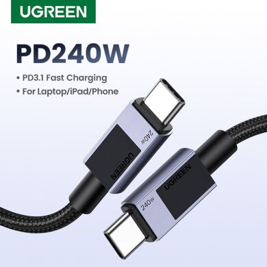 Кабель UGREEN L513 Type-C to Type-C PD240W (5A, 1m) - Space Gray