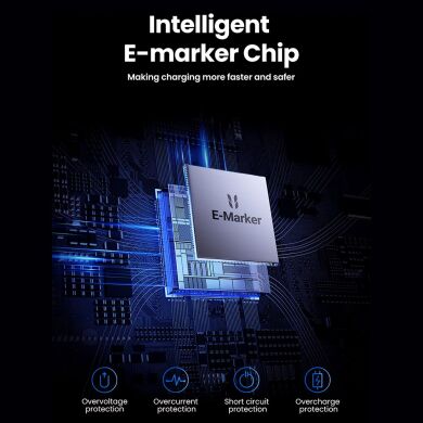 Кабель UGREEN L513 Type-C to Type-C PD240W (5A, 1m) - Space Gray