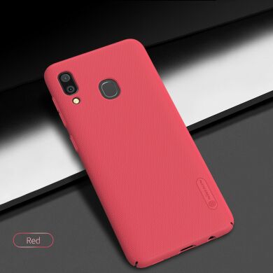 Пластиковый чехол NILLKIN Frosted Shield для Samsung Galaxy A30 (A305) - Red