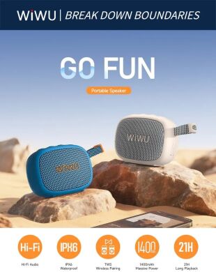 Портативная акустика WiWU H1 GO Fun - Blue