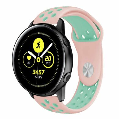 Ремешок Deexe Dual Color для Samsung Galaxy Watch Active - Pink / Cyan