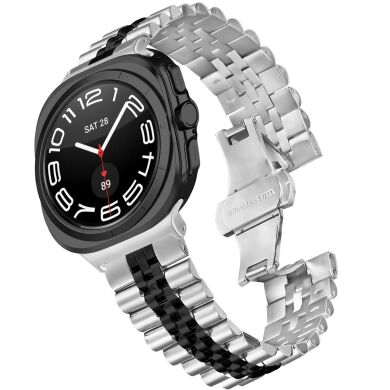 Ремешок Deexe Stainless Steel QuickFit для Samsung Galaxy Watch Ultra (2025) - Silver / Black
