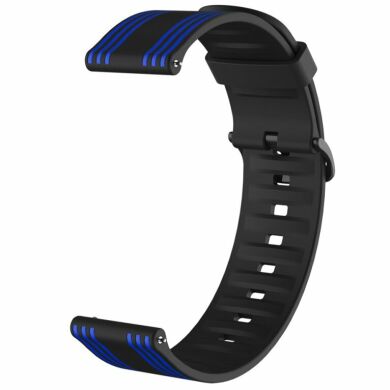 Ремешок Deexe Twill Color Strap для часов с шириной крепления 22мм - Black / Blue