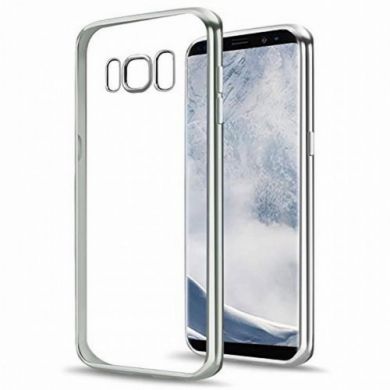 Cиликоновый (TPU) чехол Deexe Glossy Border для Samsung Galaxy S8 Plus (G955) - Silver
