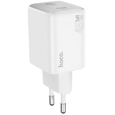 Сетевое зарядное устройство Hoco N42 Elogiado 2C PD45W + кабель Type to Type-C - White