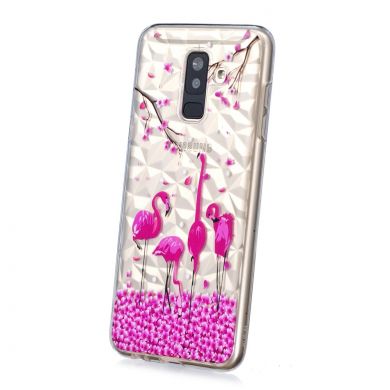 Силиконовый чехол UniCase 3D Diamond Pattern для Samsung Galaxy A6+ 2018 (A605) - Rose Flamingo