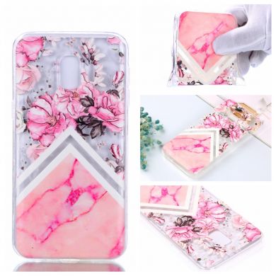Силіконовий чохол UniCase 3D Diamond Pattern для Samsung Galaxy J2 Core (J260), Pink Flower and Marble Pattern