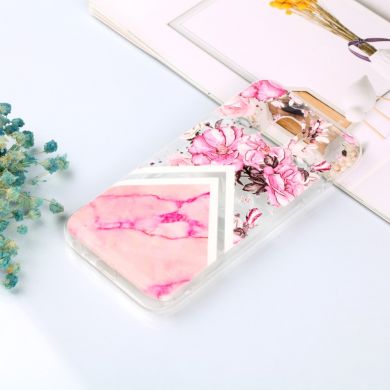 Силіконовий чохол UniCase 3D Diamond Pattern для Samsung Galaxy J2 Core (J260), Pink Flower and Marble Pattern