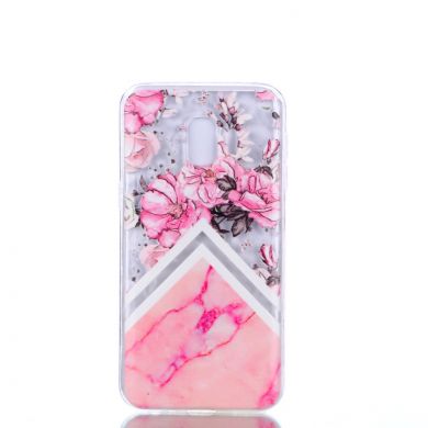 Силиконовый чехол UniCase 3D Diamond Pattern для Samsung Galaxy J2 Core (J260) - Pink Flower and Marble Pattern
