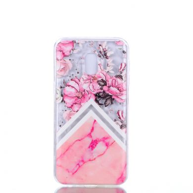 Силіконовий чохол UniCase 3D Diamond Pattern для Samsung Galaxy J2 Core (J260), Pink Flower and Marble Pattern