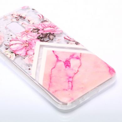 Силіконовий чохол UniCase 3D Diamond Pattern для Samsung Galaxy J2 Core (J260), Pink Flower and Marble Pattern