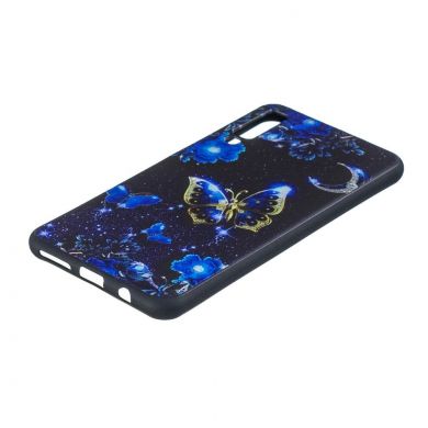 Силиконовый (TPU) чехол Deexe Life Style для Samsung Galaxy A7 2018 (A750) - Blue Butterfly