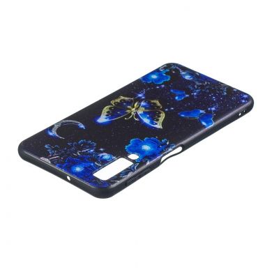 Силиконовый (TPU) чехол Deexe Life Style для Samsung Galaxy A7 2018 (A750) - Blue Butterfly