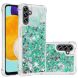 Силиконовый (TPU) чехол Deexe Liquid Glitter для Samsung Galaxy A13 5G (A136) / A04s (A047) - Green Hearts. Фото 1 из 7