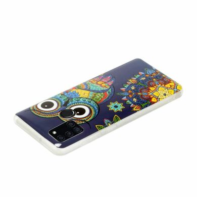 Силиконовый (TPU) чехол Deexe LumiCase для Samsung Galaxy A21s (A217) - Owl Pattern