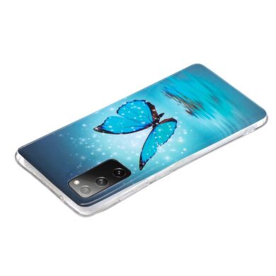Силиконовый (TPU) чехол Deexe LumiCase для Samsung Galaxy S20 FE (G780) - Blue Butterfly