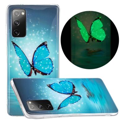 Силиконовый (TPU) чехол Deexe LumiCase для Samsung Galaxy S20 FE (G780) - Blue Butterfly