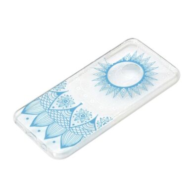 Силиконовый (TPU) чехол Deexe Pretty Glossy для Samsung Galaxy A20s (A207) - Blue Flower