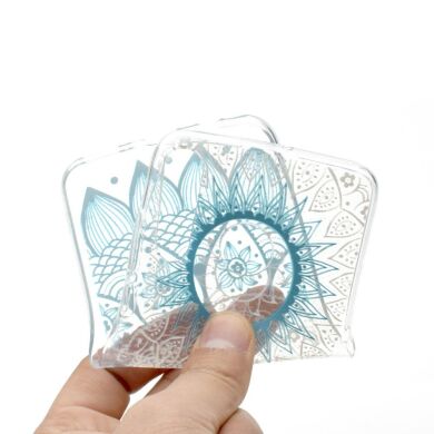 Силиконовый (TPU) чехол Deexe Pretty Glossy для Samsung Galaxy A20s (A207) - Blue Flower