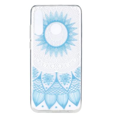 Силиконовый (TPU) чехол Deexe Pretty Glossy для Samsung Galaxy A20s (A207) - Blue Flower