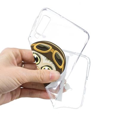 Силиконовый (TPU) чехол Deexe Pretty Glossy для Samsung Galaxy A7 2018 (A750) - Owl