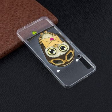 Силиконовый (TPU) чехол Deexe Pretty Glossy для Samsung Galaxy A7 2018 (A750) - Owl