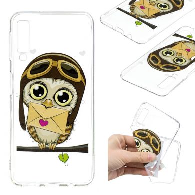 Силиконовый (TPU) чехол Deexe Pretty Glossy для Samsung Galaxy A7 2018 (A750) - Owl