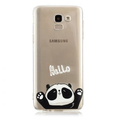 Силиконовый (TPU) чехол Deexe Pretty Glossy для Samsung Galaxy J6 2018 (J600) - Lovely Panda