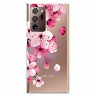 Силиконовый (TPU) чехол Deexe Pretty Glossy для Samsung Galaxy Note 20 Ultra (N985) - Peach Blossom