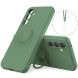 Силіконовий (TPU) чохол з кільцем Deexe Color Shell для Samsung Galaxy S26 FE - Green