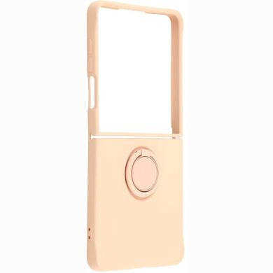 Силиконовый (TPU) чехол с кольцом Deexe Color Shell (FF) для Samsung Galaxy Flip 8 - Pink