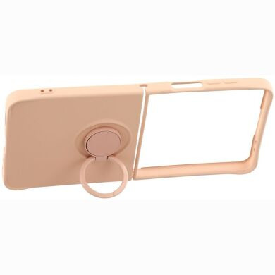 Силиконовый (TPU) чехол с кольцом Deexe Color Shell (FF) для Samsung Galaxy Flip 8 - Pink