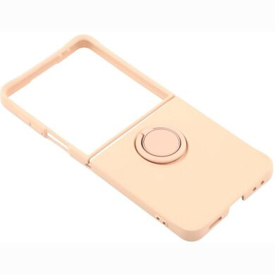 Силиконовый (TPU) чехол с кольцом Deexe Color Shell (FF) для Samsung Galaxy Flip 8 - Pink