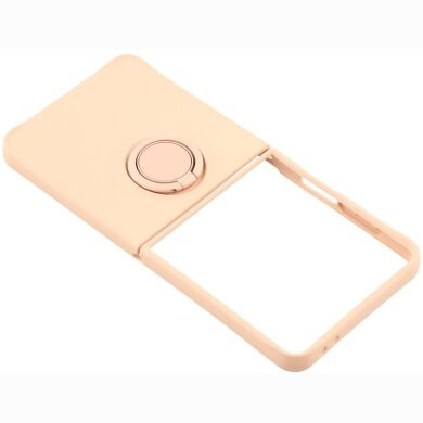 Силиконовый (TPU) чехол с кольцом Deexe Color Shell (FF) для Samsung Galaxy Flip 8 - Pink