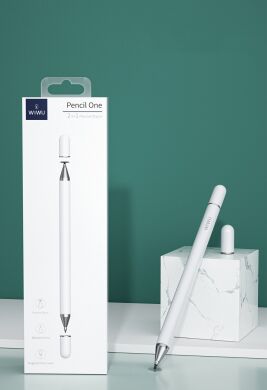 Стилус WIWU Pencil One 2 in 1 Passive Stylus - White