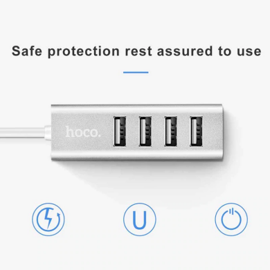 USB HUB Hoco HB1 USB to 4USB 2.0 (1m) - Grey