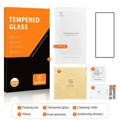 Захисне скло AMORUS Full Glue Tempered Glass для Samsung Galaxy S26 Plus - Black