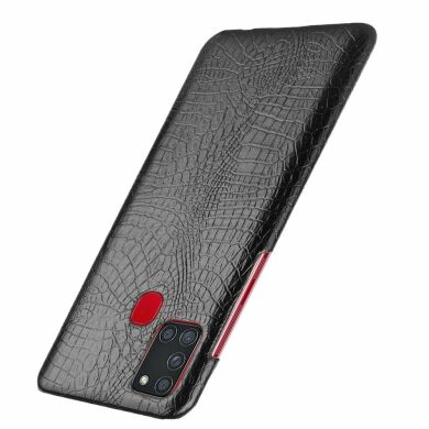 Защитный чехол Deexe Croco Style для Samsung Galaxy A21s (A217) - Black