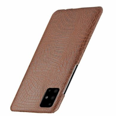 Защитный чехол Deexe Croco Style для Samsung Galaxy A71 (A715) - Brown