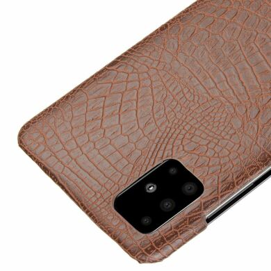 Защитный чехол Deexe Croco Style для Samsung Galaxy A71 (A715) - Brown