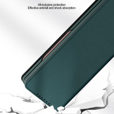 Защитный чехол Deexe Leather Wallet для Samsung Galaxy Fold 3 - Green