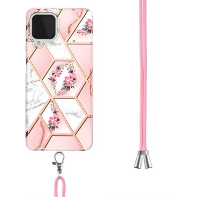 Захисний чохол Deexe Marble Flower для Samsung Galaxy A22 (A225) / M22 (M225) - Pink Flowers
